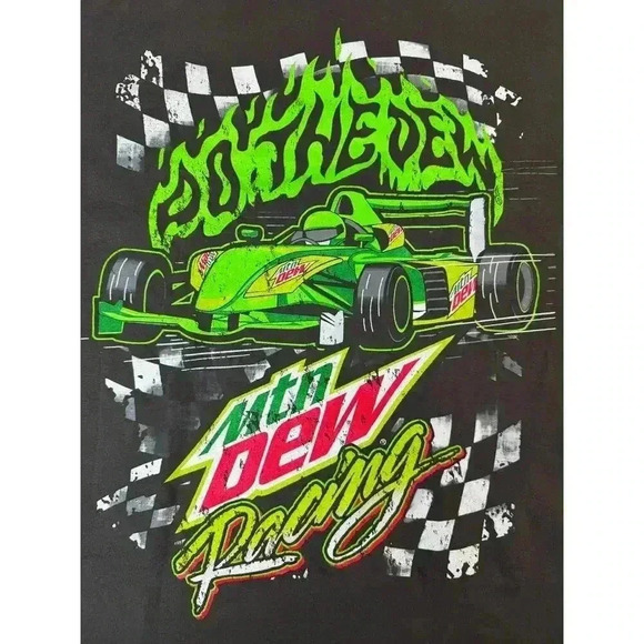Mountain Dew Racing Men’s Large Vintage Wash Graphic T Shirt New with Tag Race - Picture 3 of 7